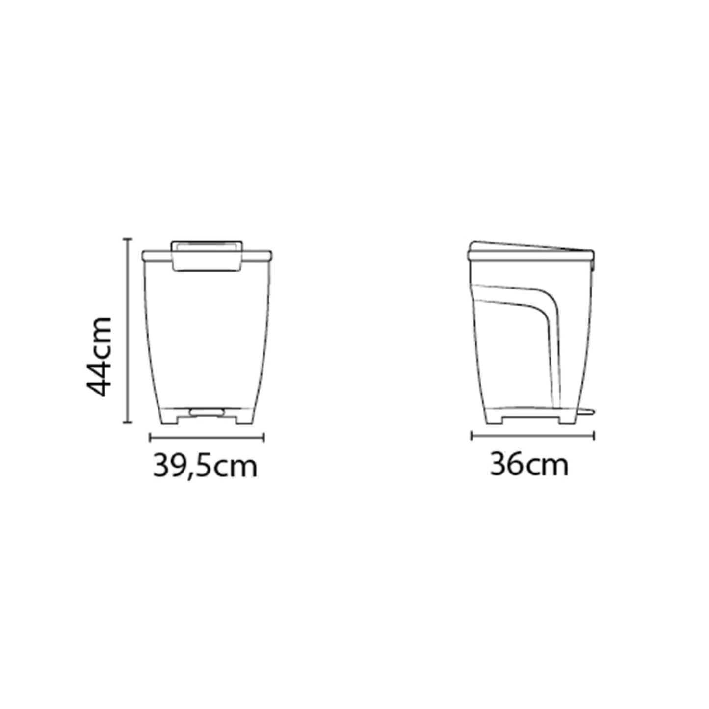Basurero "T-FORCE" 25 Lt. en polipropileno gris