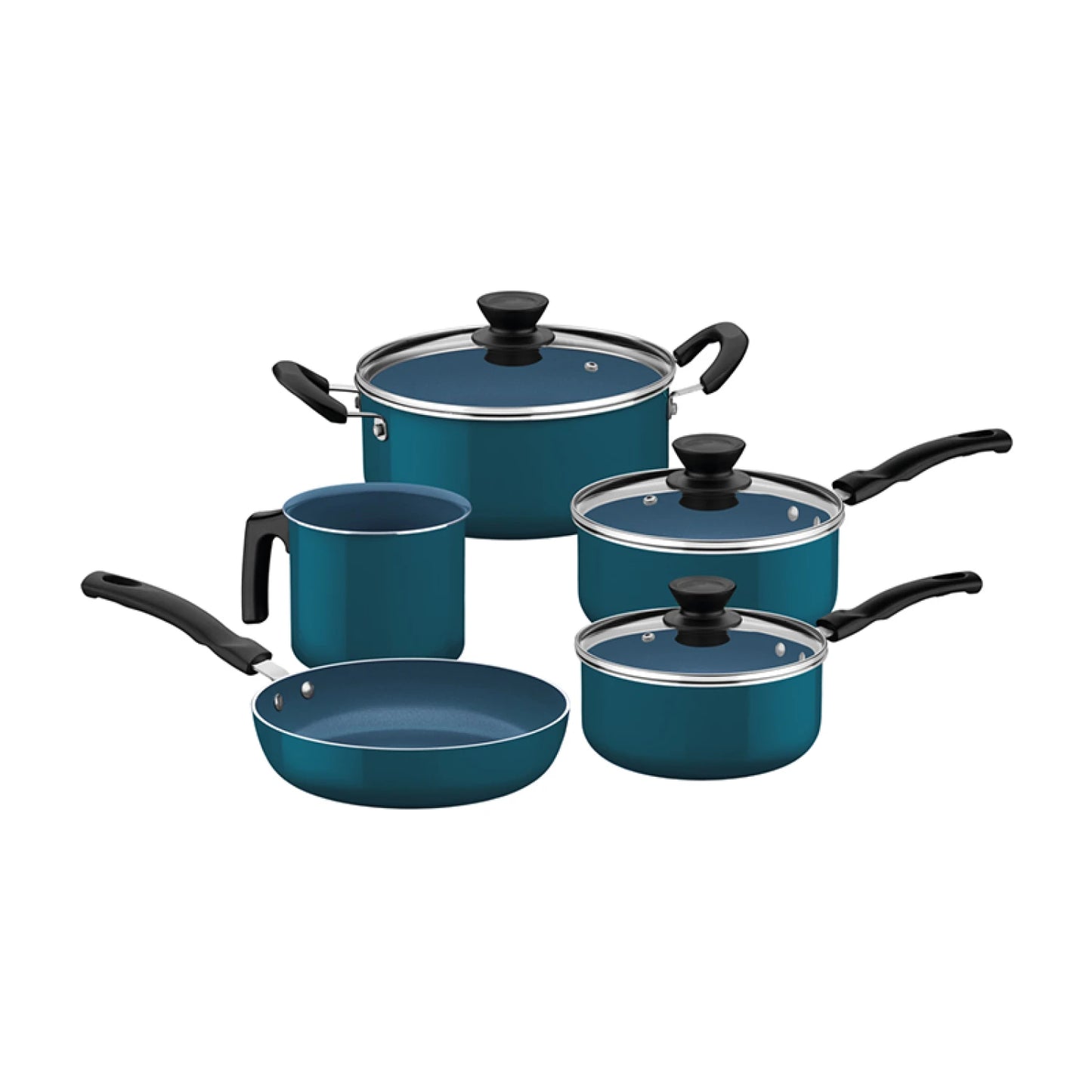 Batería de cocina cerámica azul 5 piezas "EVORA"