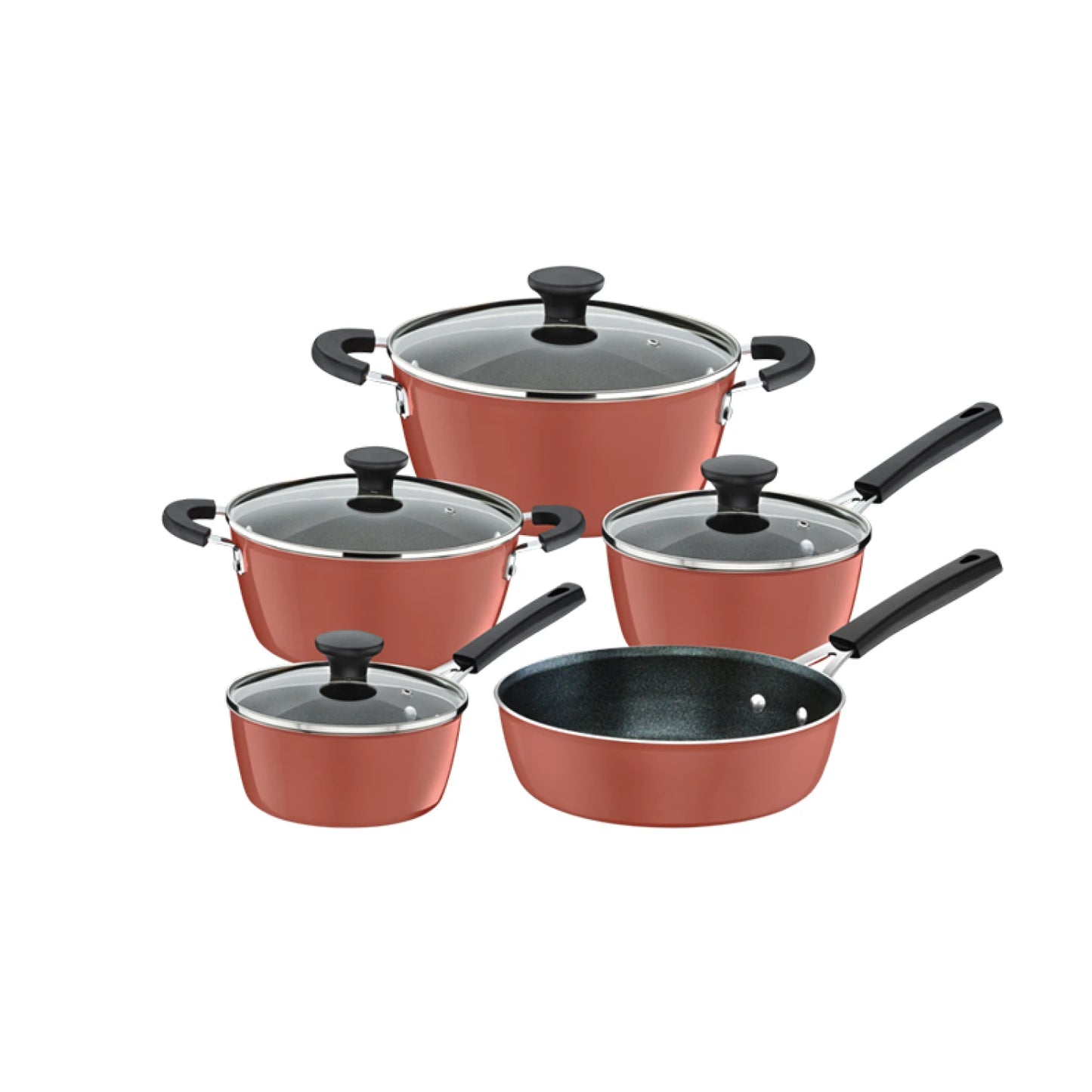 Batería de cocina cobre rosa 5 piezas "GLENZ"