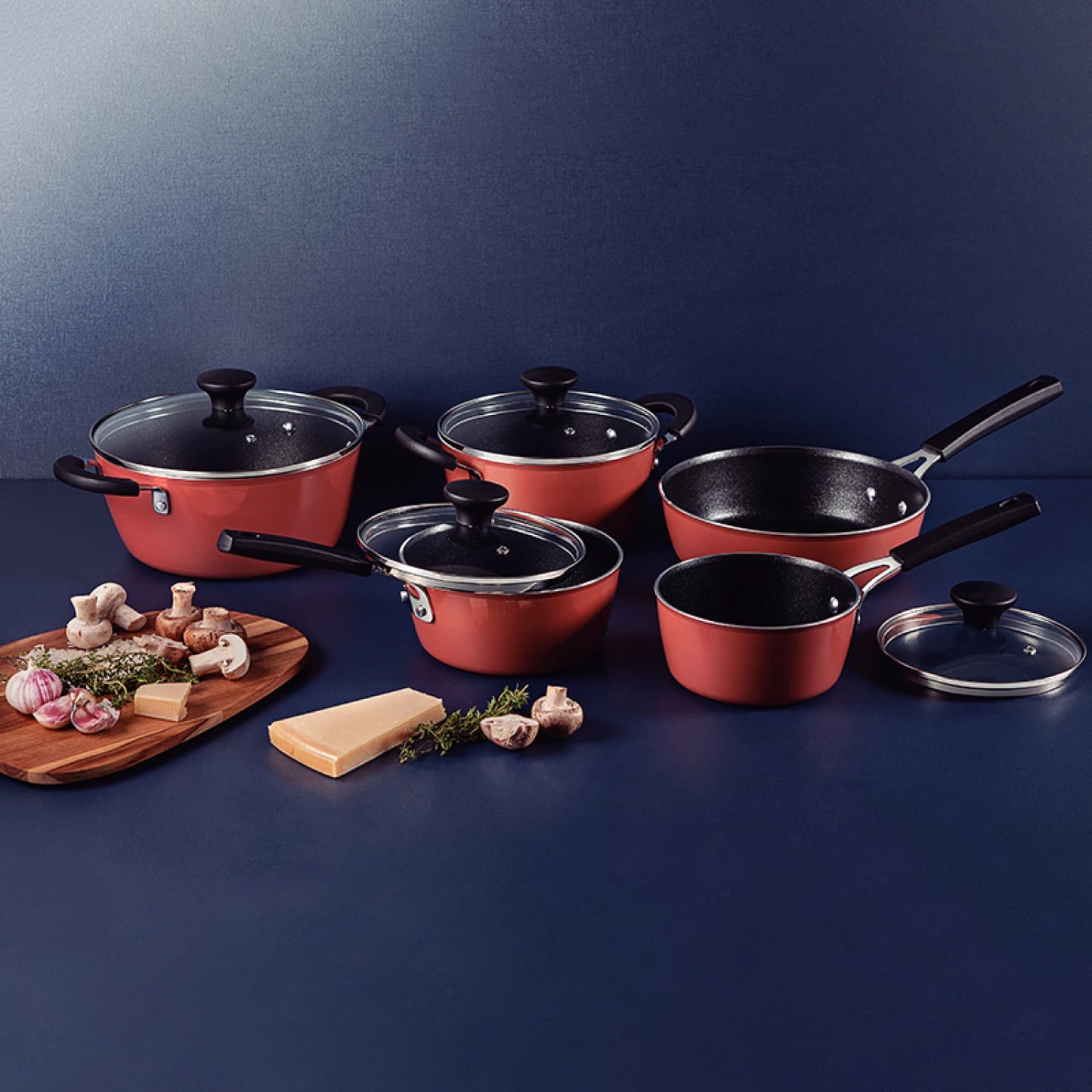 Batería de cocina cobre rosa 5 piezas "GLENZ"