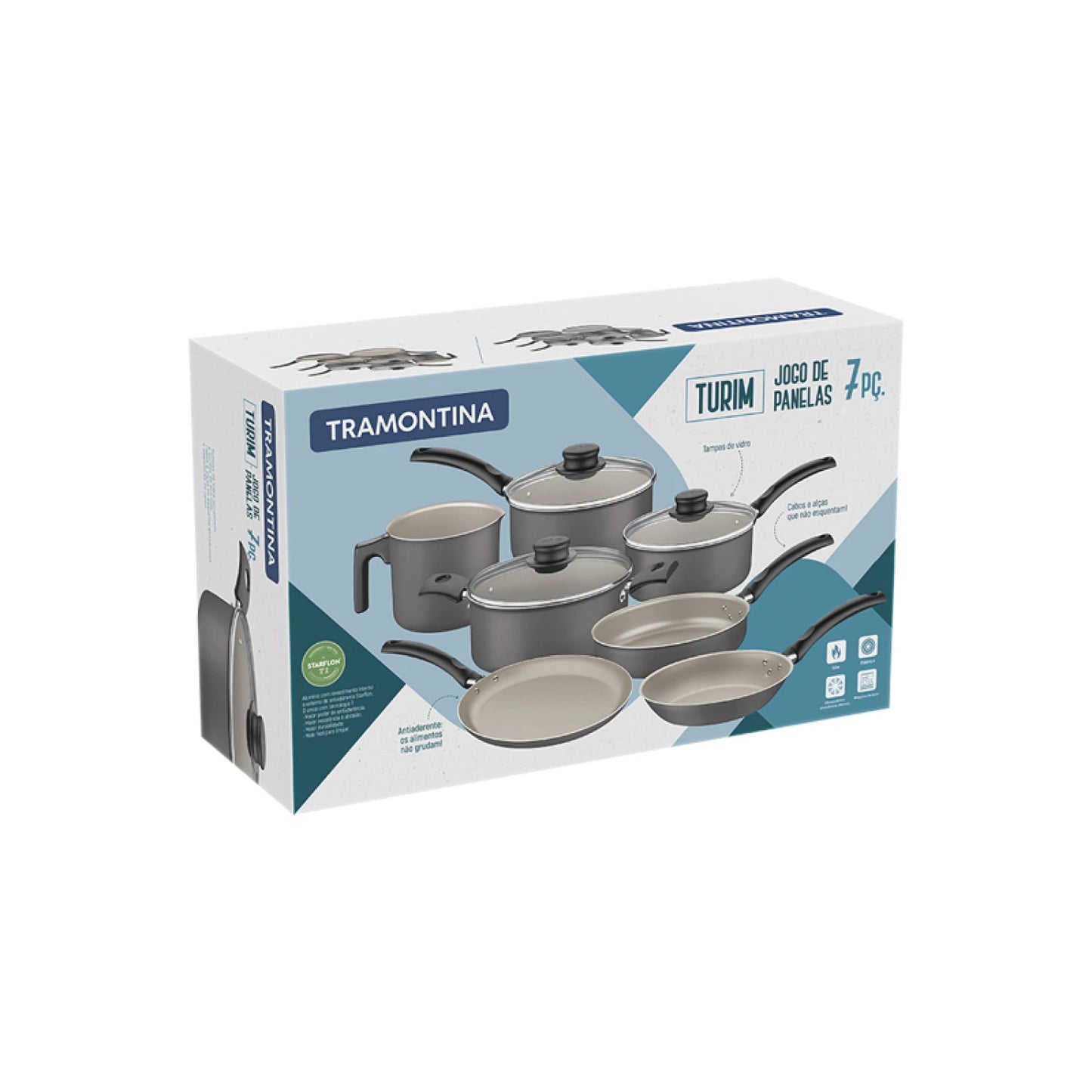 Batería de cocina, negra 7 piezas "TURIM"