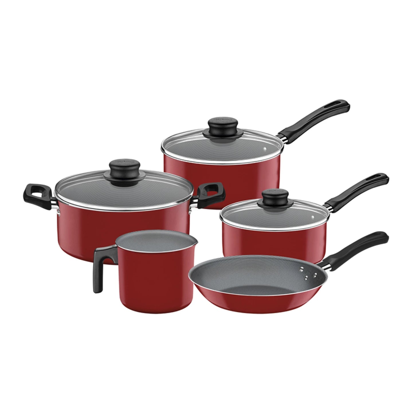 Batería de cocina roja 5 piezas "CARIBE"