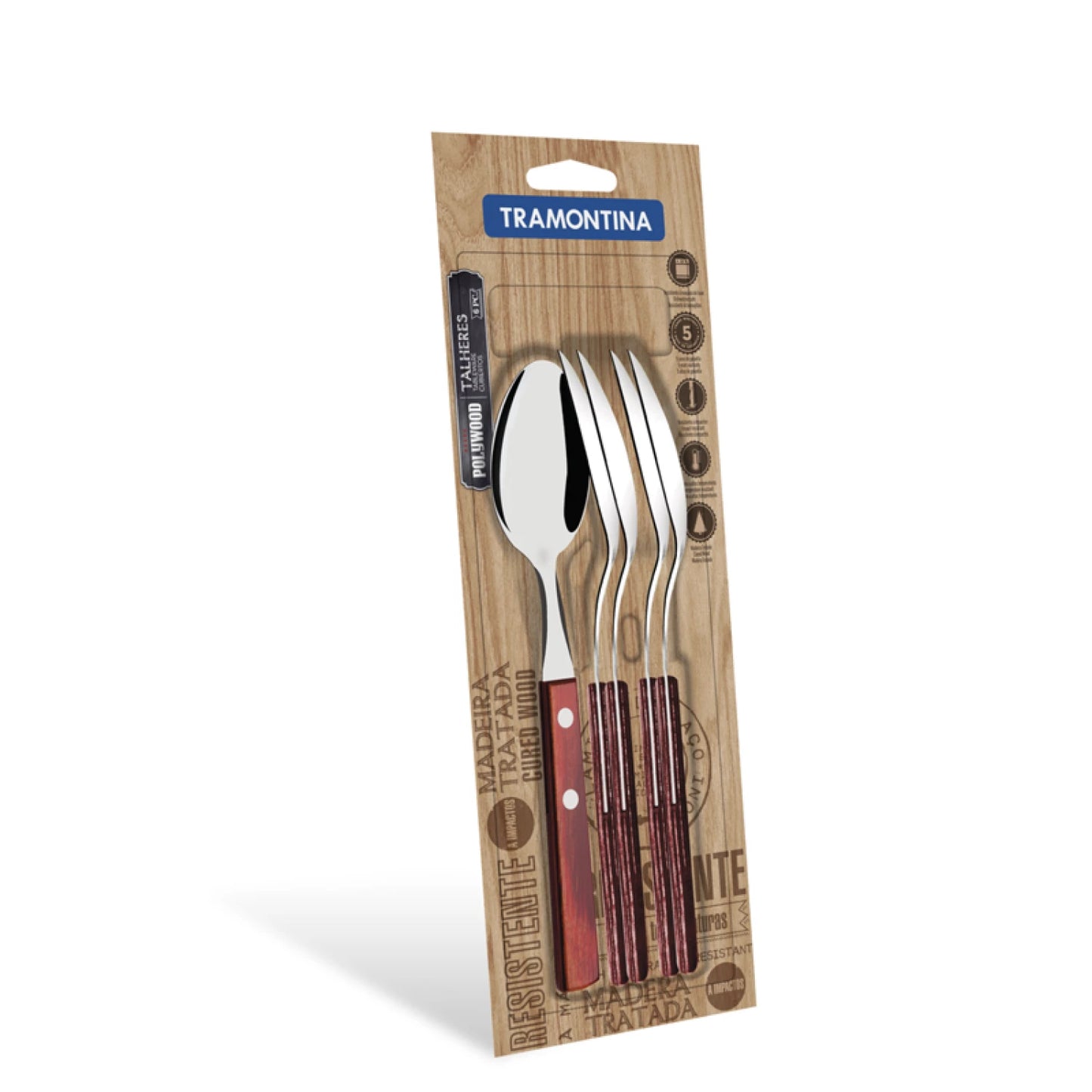 Cuchara de mesa modelo POLYWOOD, 6 piezas