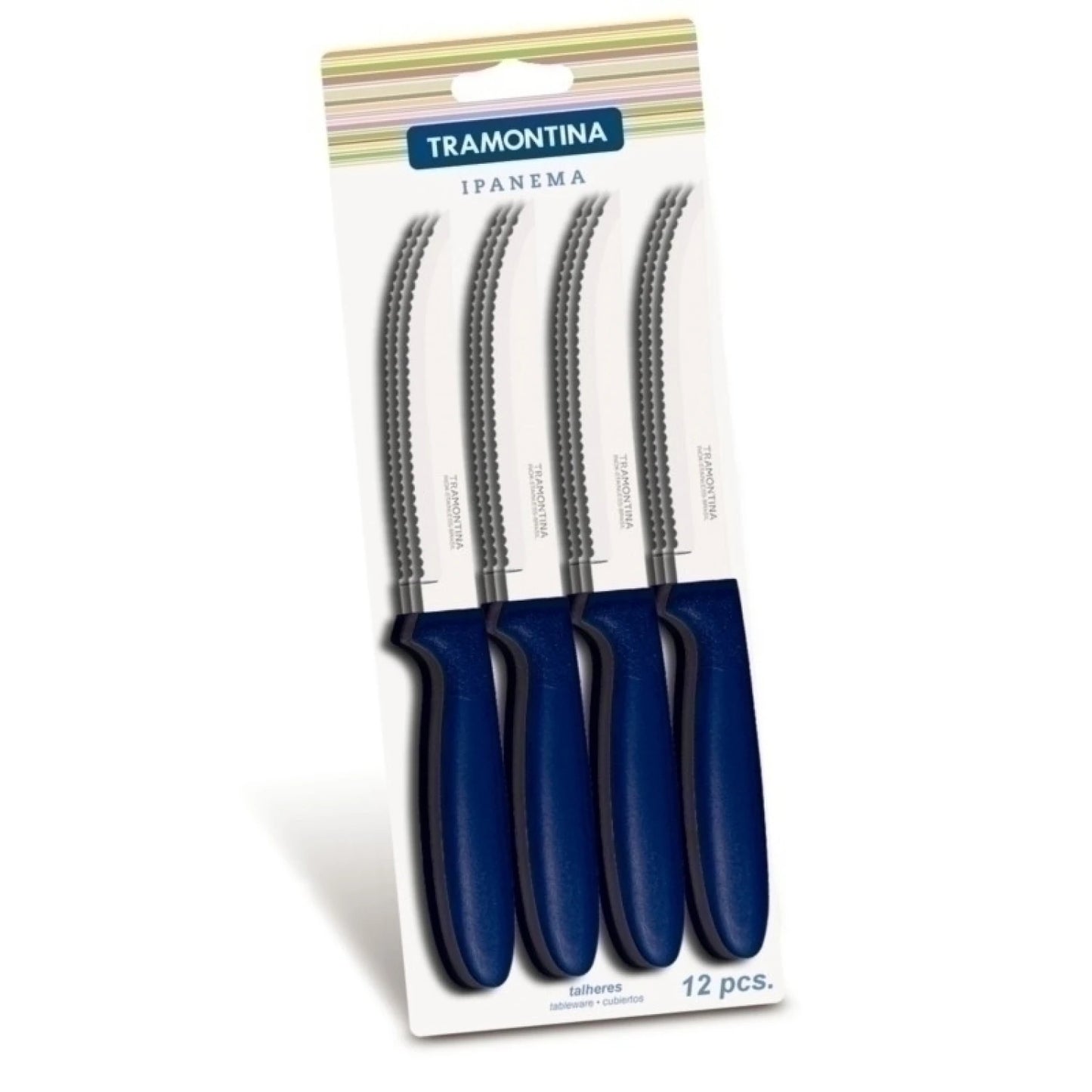 Cuchillo de mesa con mango plástico negro, modelo IPANEMA, 12 piezas