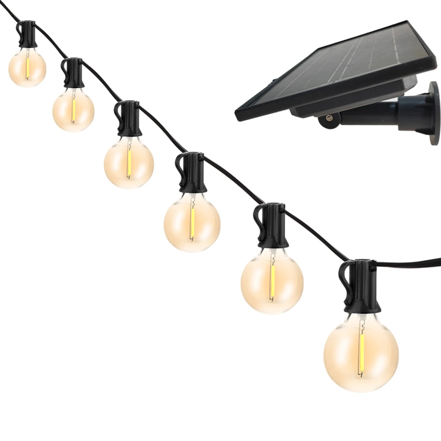 Guirnalda solar LED exterior de 4,6m 8x0,5W cálida