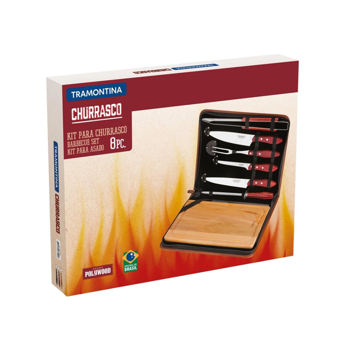 Juego p/asado modelo CHURRASCO 8 piezas en estuche