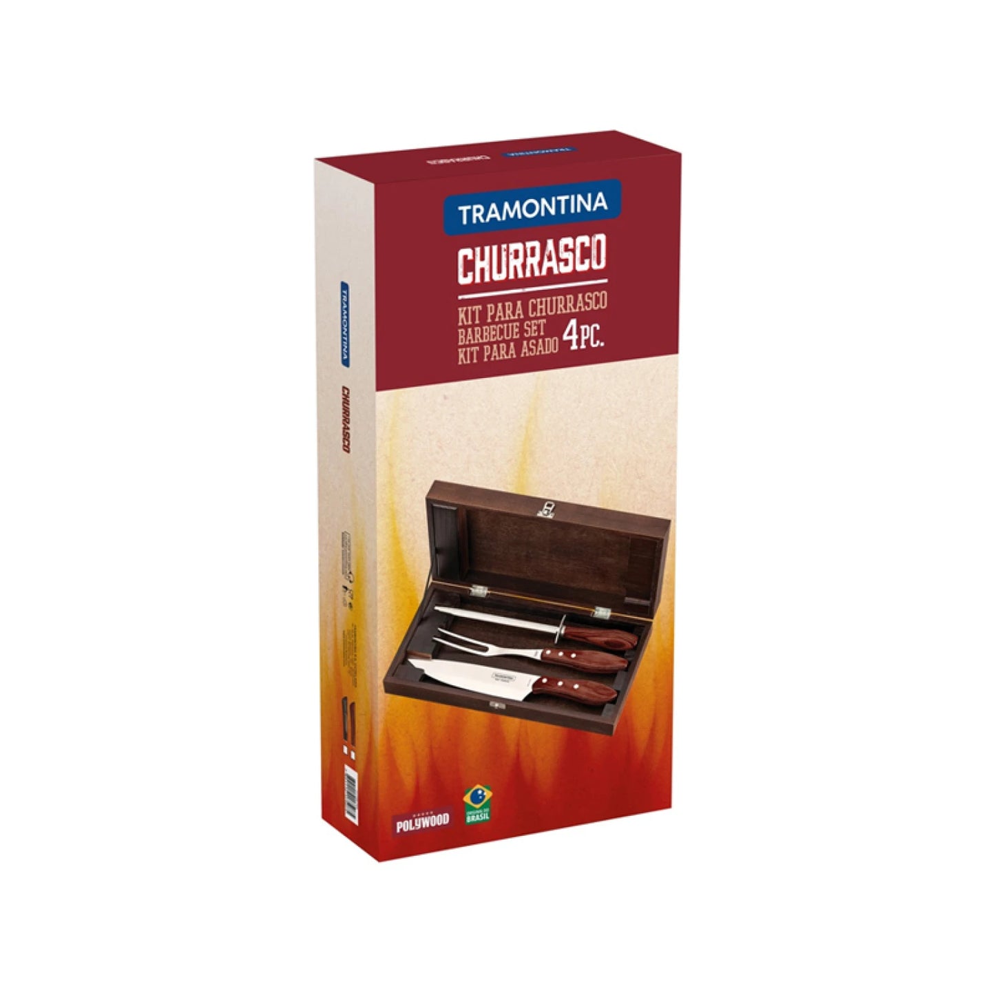 Juego para asado modelo CHURRASCO, 4 piezas en caja