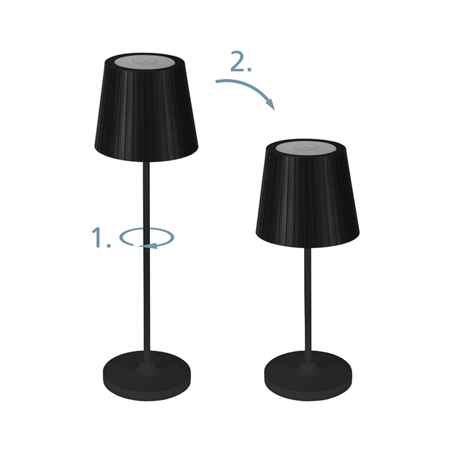 Lámpara de mesa inalámbrica USB 3 tonalidades IP44