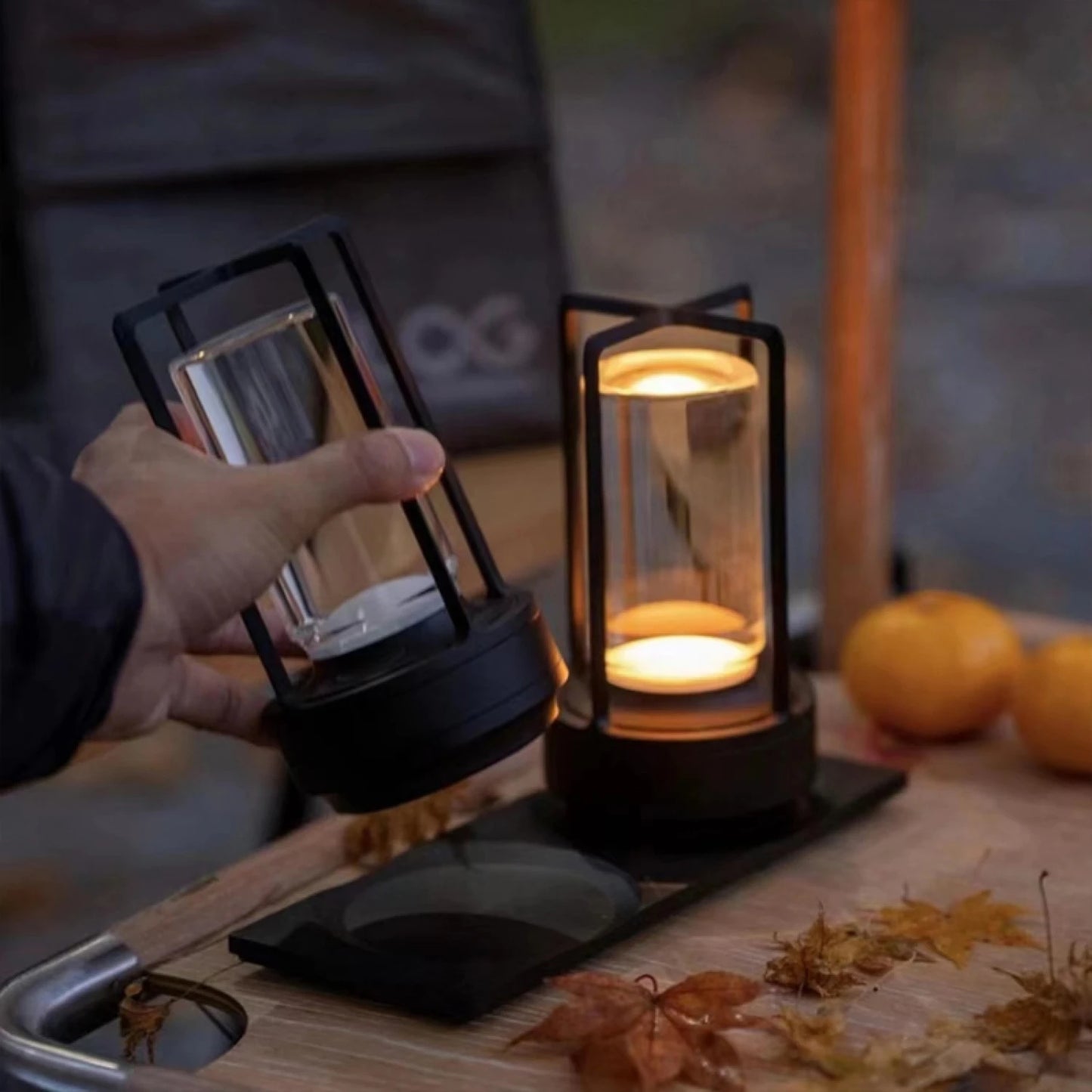 Lámpara mesa LED vintage inalámbrica USB-C