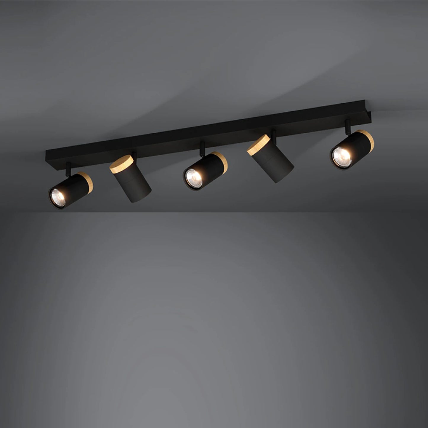 Lámpara de pared o techo 5xGU10 negro CARTAGENA