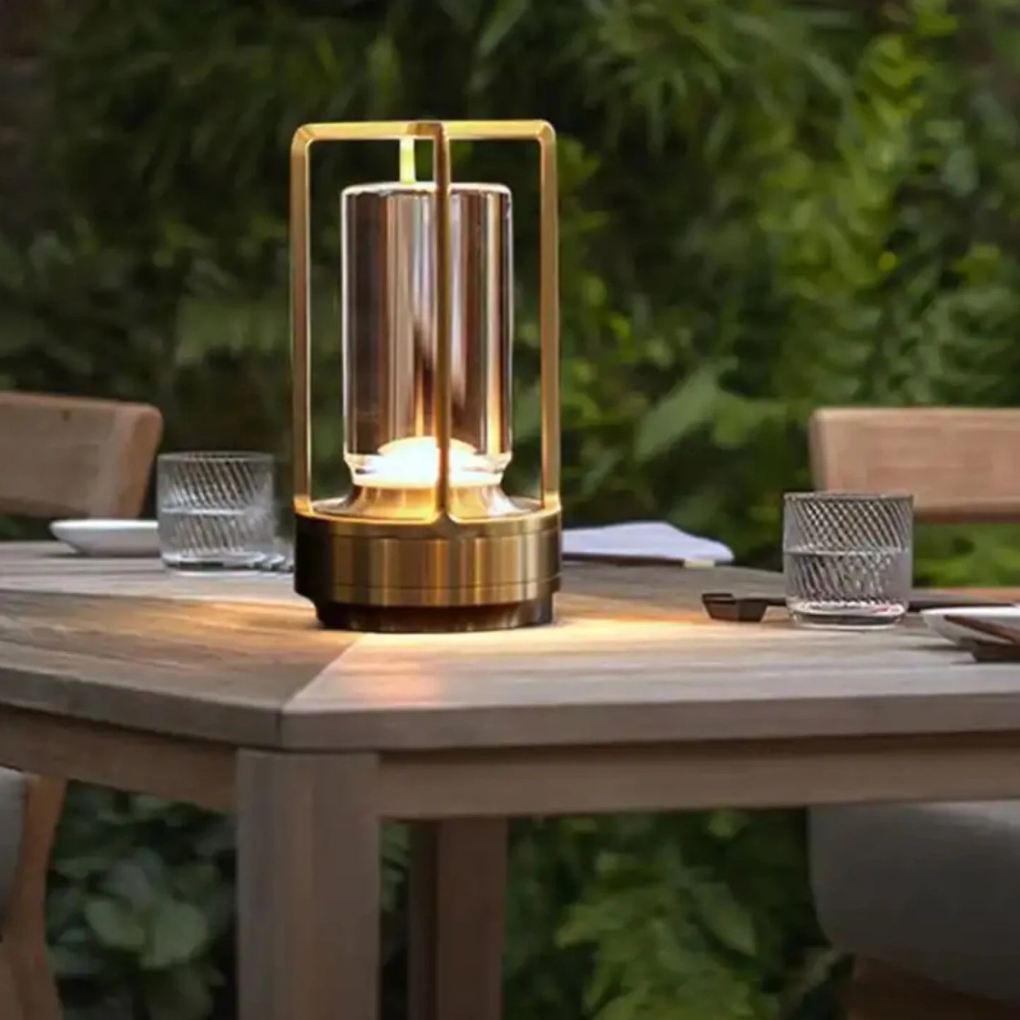 Lámpara mesa LED vintage inalámbrica USB-C