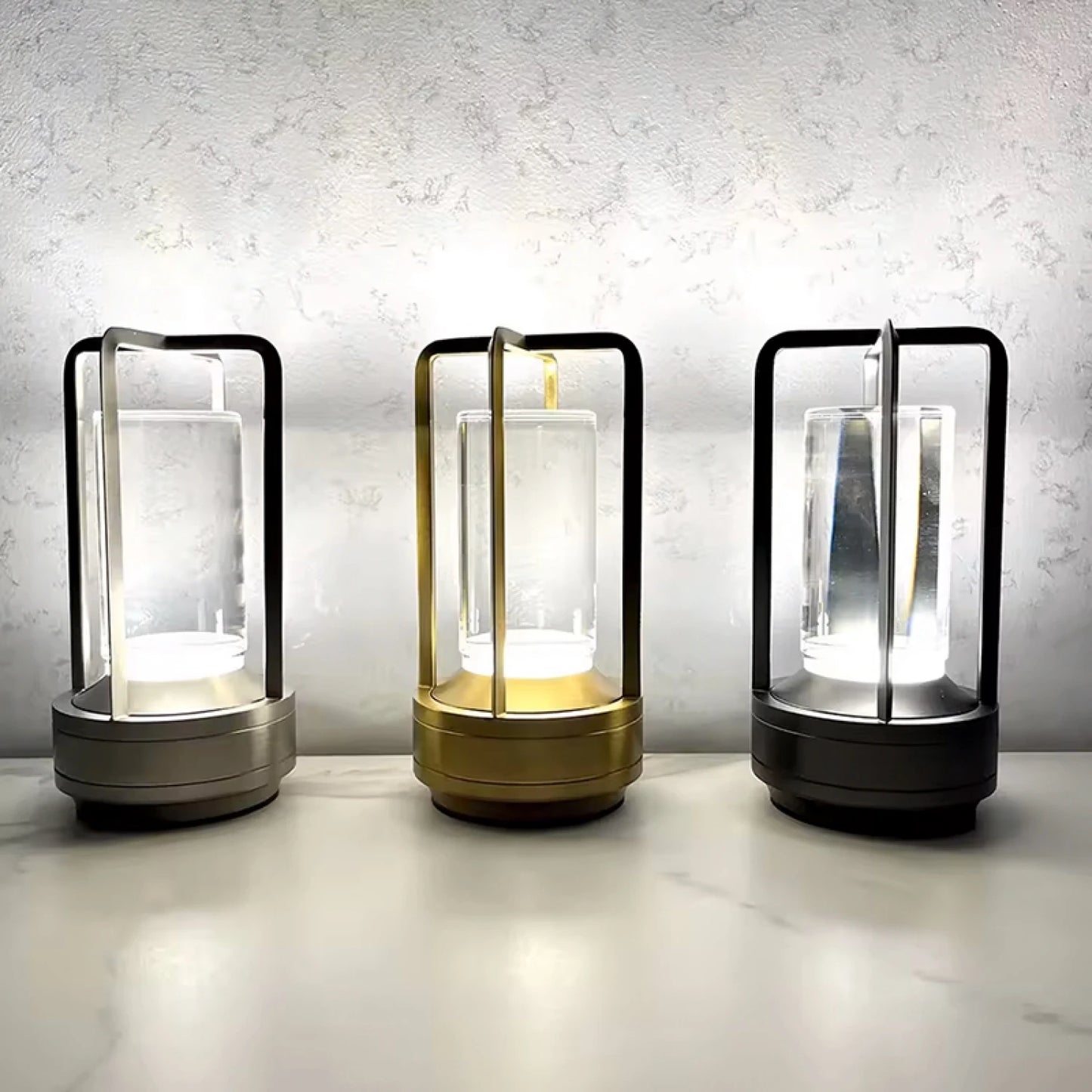 Lámpara mesa LED vintage inalámbrica USB-C