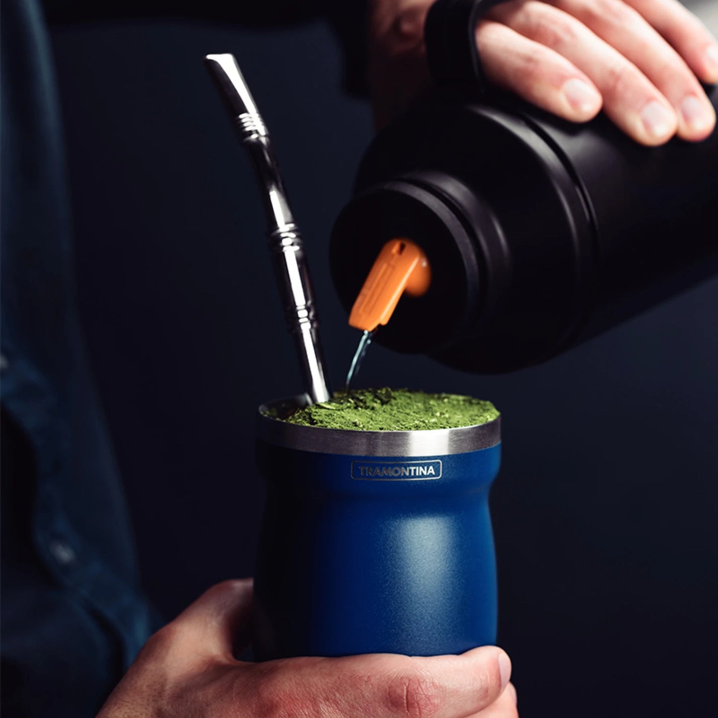 Mate Tramontina azul en acero inoxidable 240ml