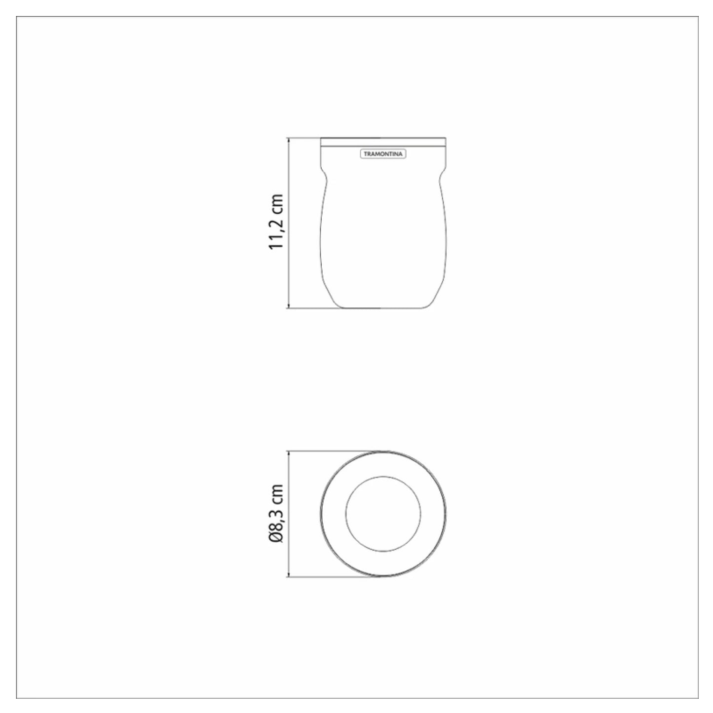 Mate Tramontina blanco en acero inoxidable 240ml