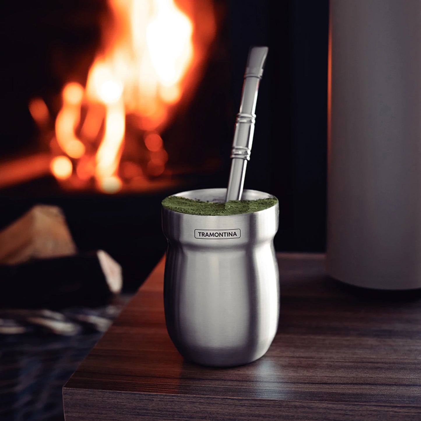 Mate Tramontina plateado en acero inoxidable 240ml