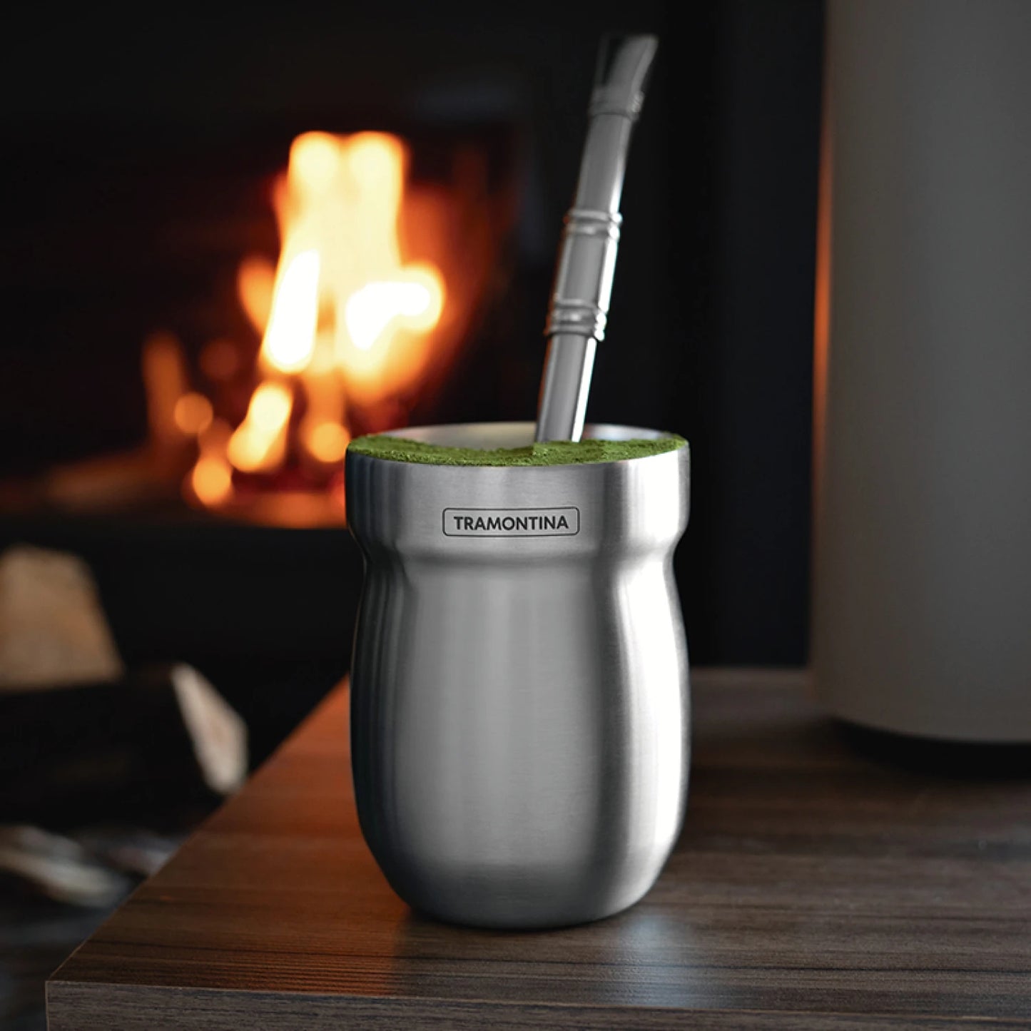 Mate Tramontina plateado en acero inoxidable 240ml