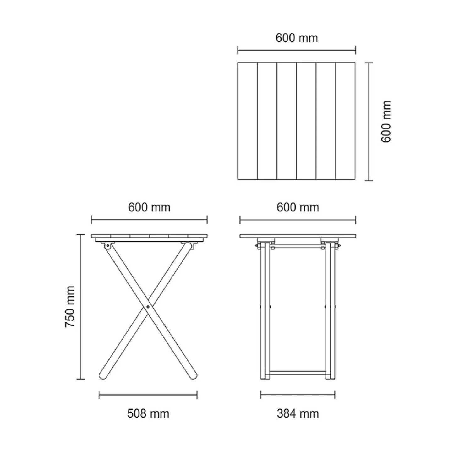 Mesa plegable de madera "BEER"