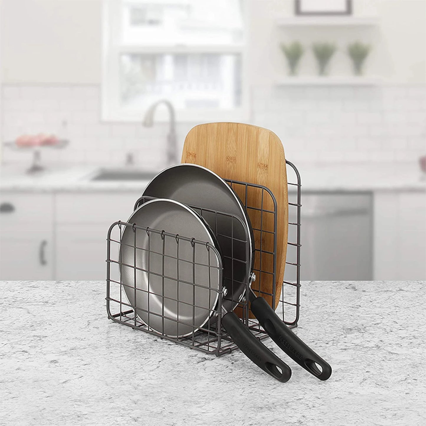Organizador de cocina para tablas y sartenes