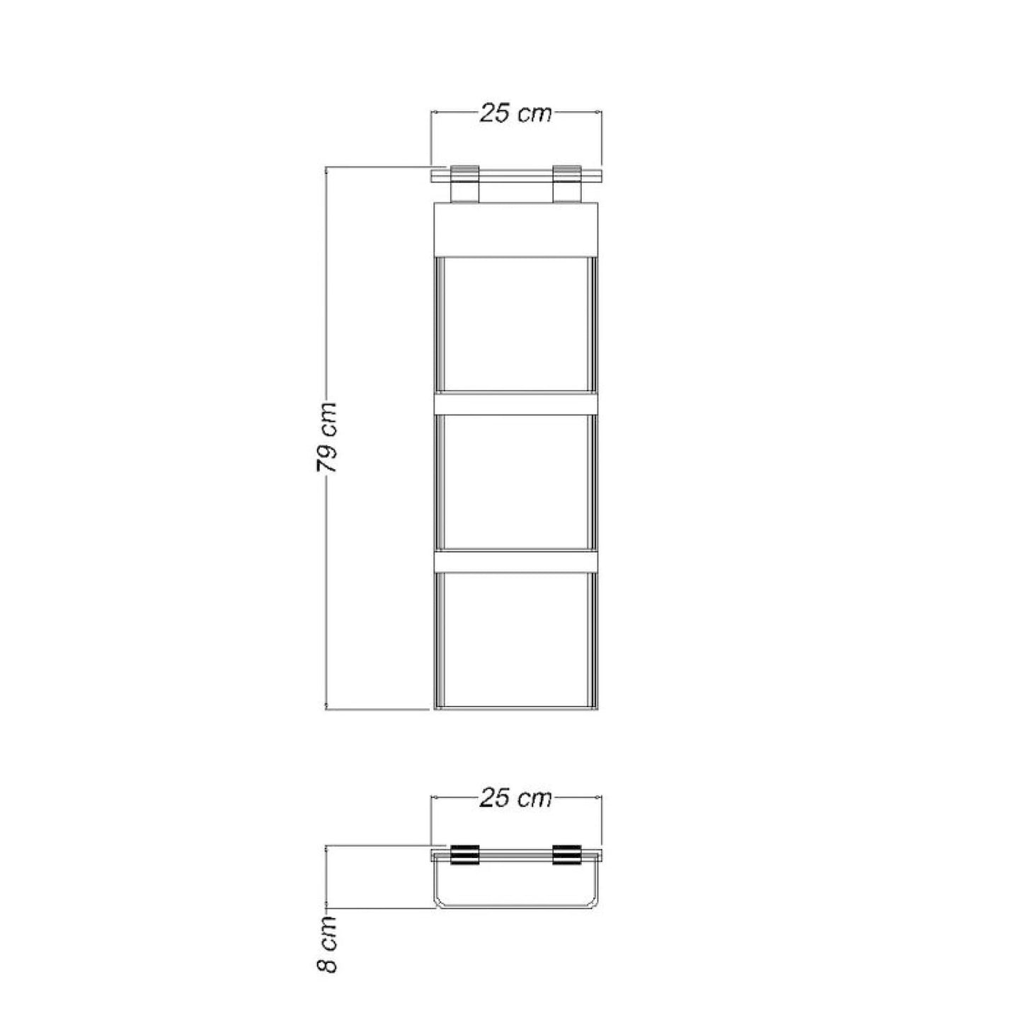 Organizador natural de 3 bolsillos para pared