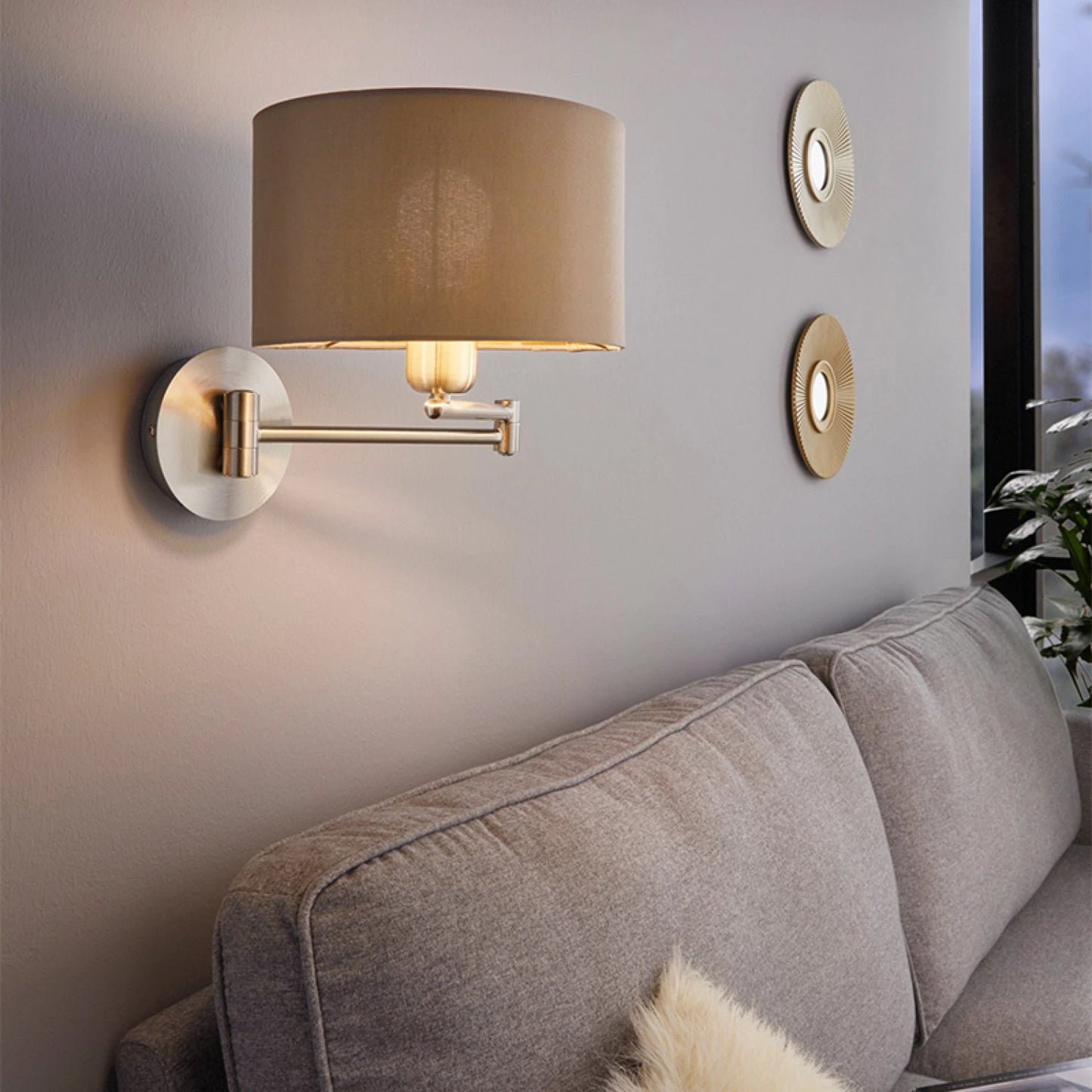 Portátil de pared móvil gris/cobre 1XE27 MASERLO