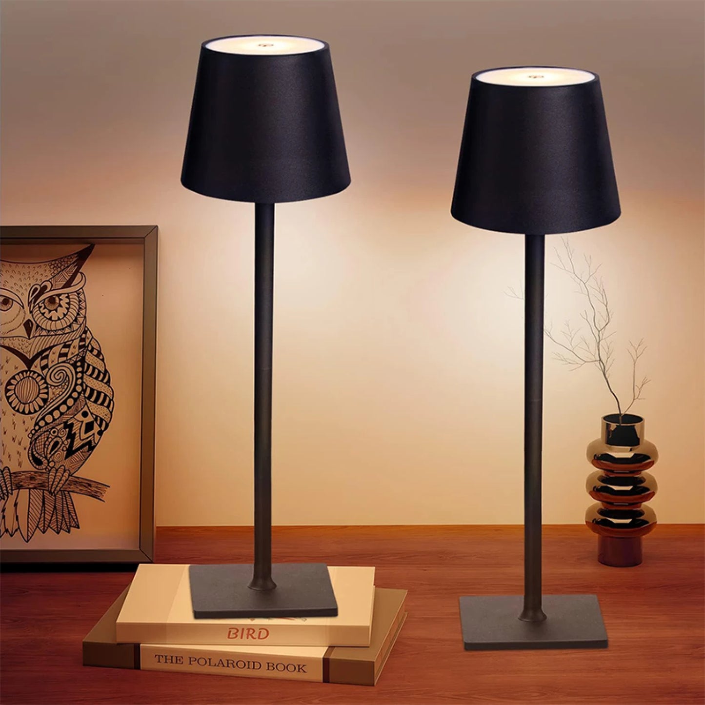Portátil LED mesa p/exterior inalámbrica USB 2W cálida