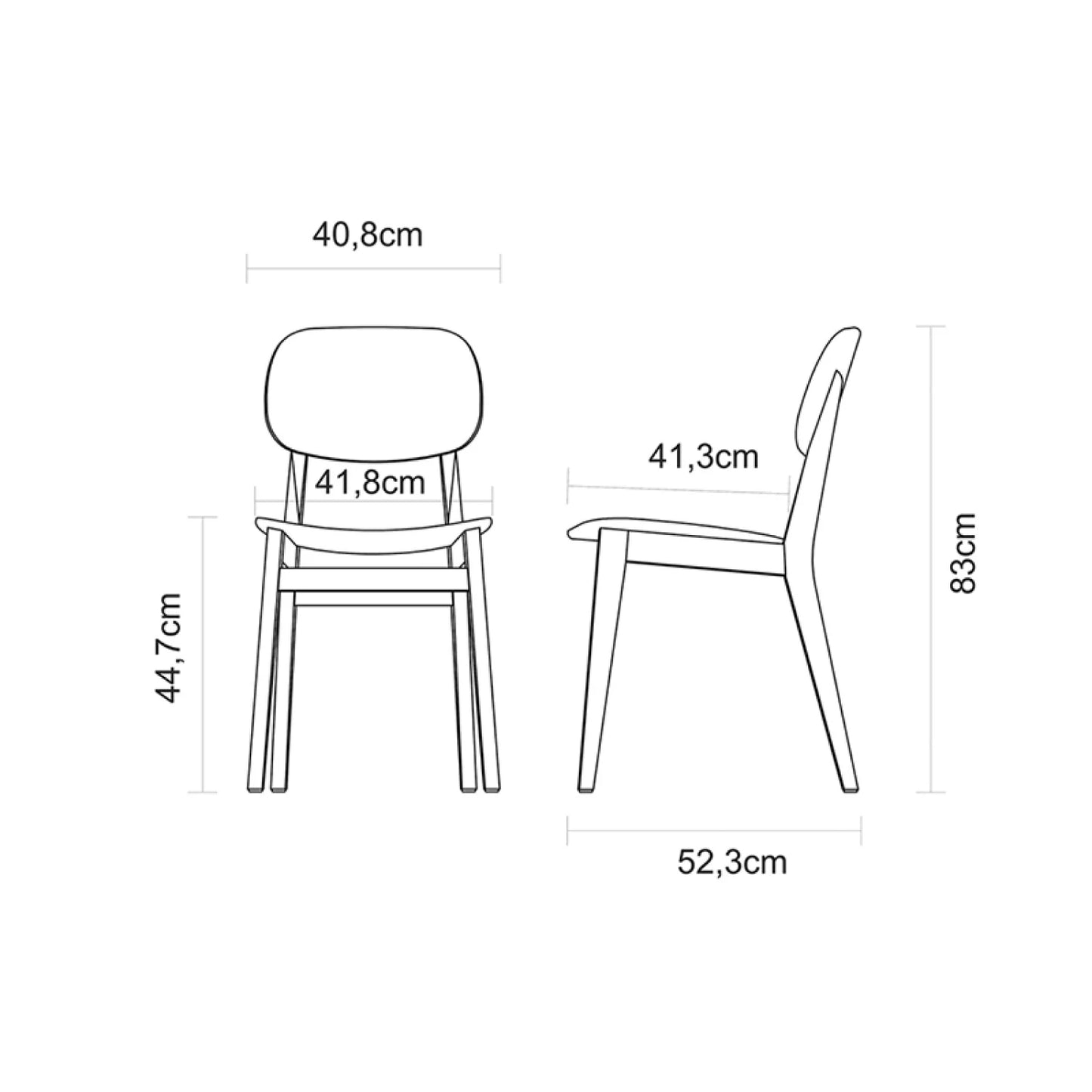 Silla de madera color tabaco "LONDON"