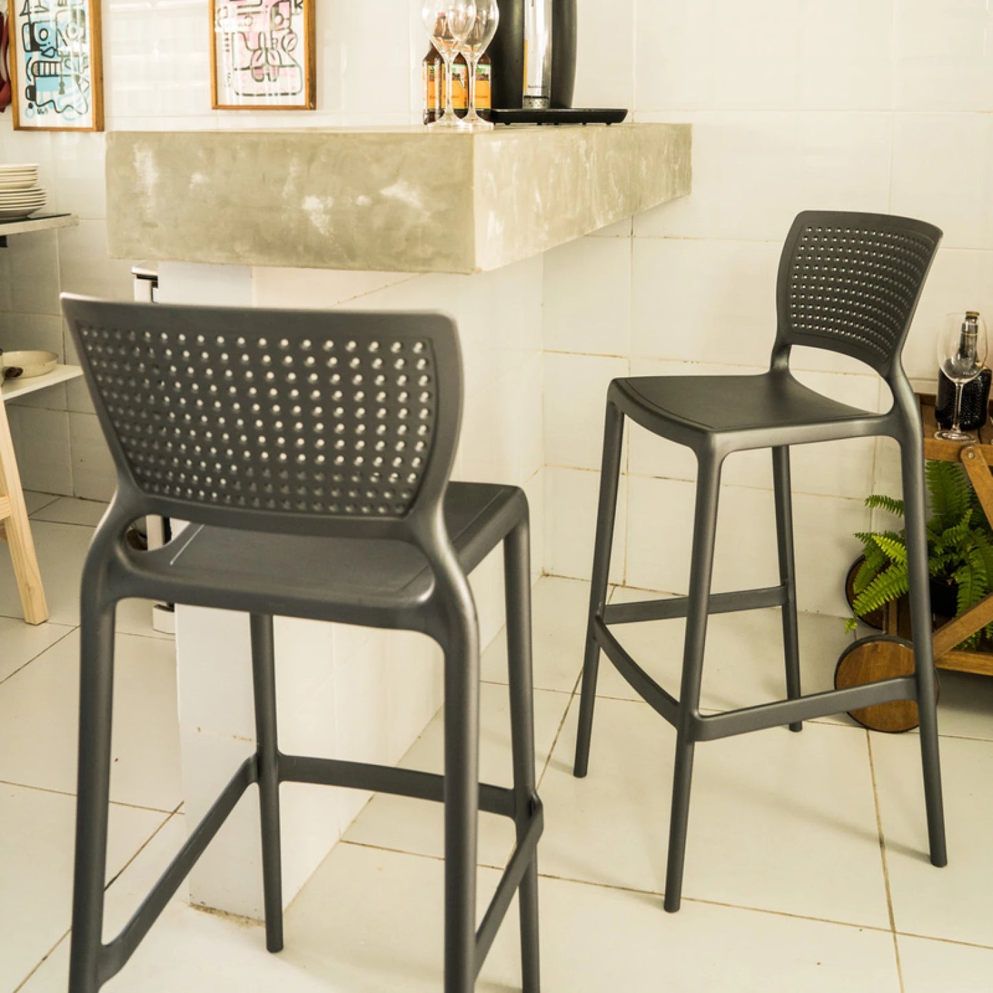 Silla residencial alta 75cm. "SAFIRA"
