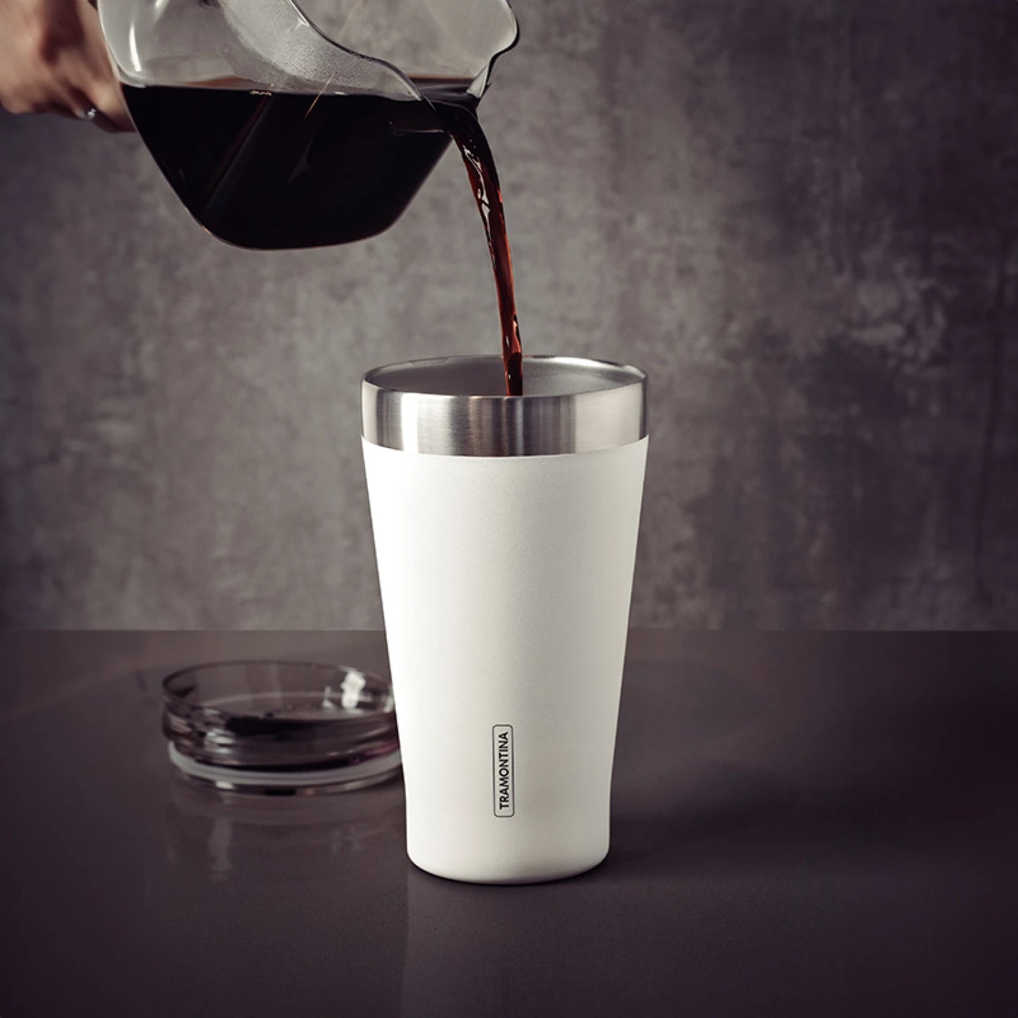 Vaso térmico blanco con tapa 550ml