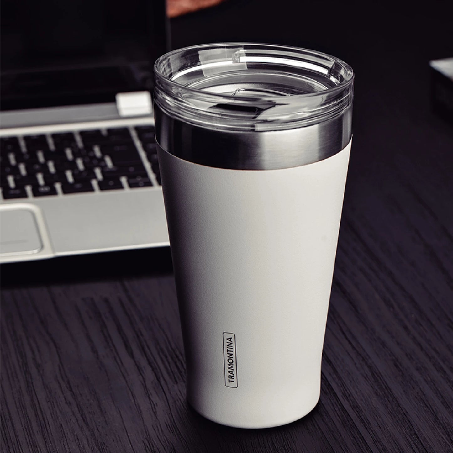 Vaso térmico blanco con tapa 550ml