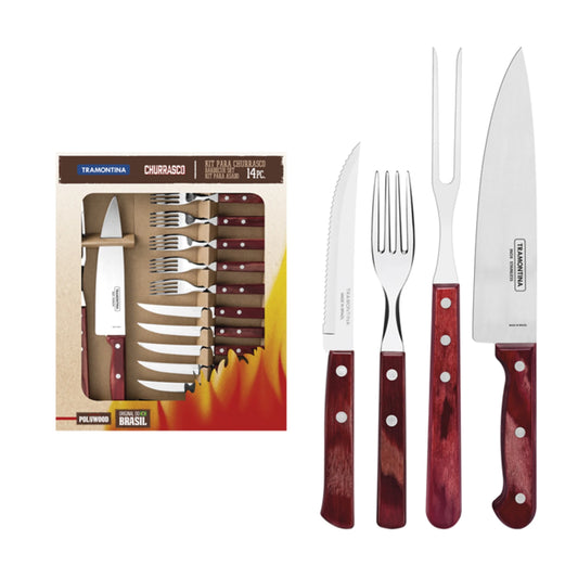 Cuchillo para asado modelo CHURRASCO, 14 piezas