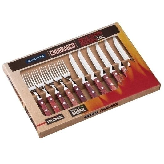 Juego de cubiertos modelo CHURRASCO, 12 piezas