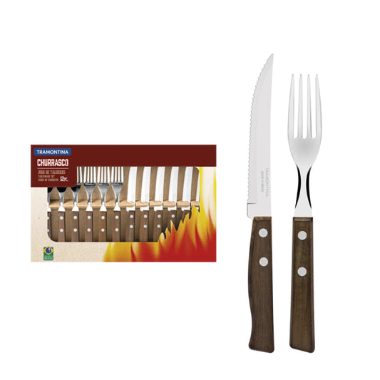 Juego de cubiertos para asado modelo CHURRASCO, 12 piezas