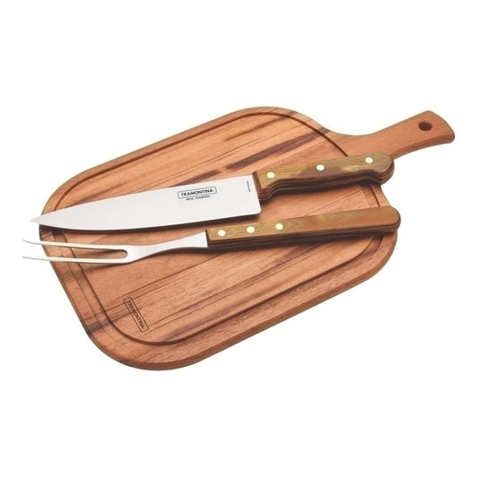 Juego para asado 3 piezas, línea CHURRASCO