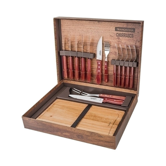 Juego para asado modelo CHURRASCO, 15 piezas en caja