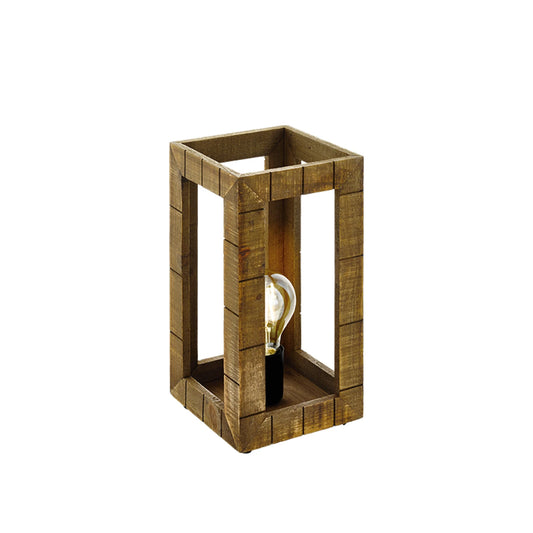 Lámpara de mesa madera y cadena 1XE27 TAKHIRA