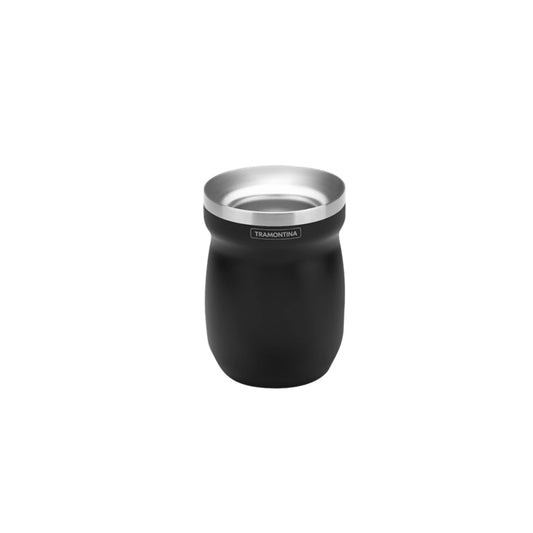 Mate Tramontina negro en acero inoxidable 240ml