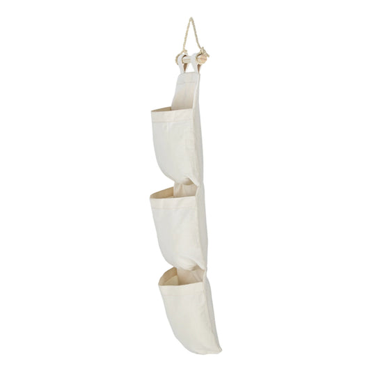 Organizador natural de 3 bolsillos para pared