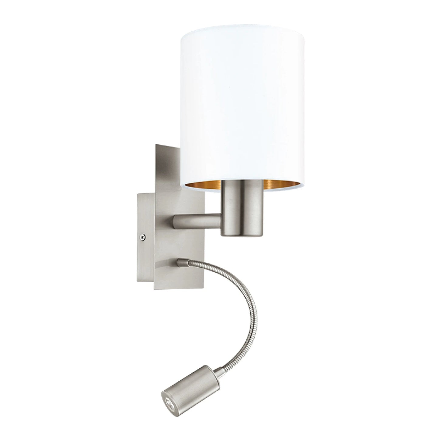 Portátil pared gris c/LED lectura Ø15 PASTERI