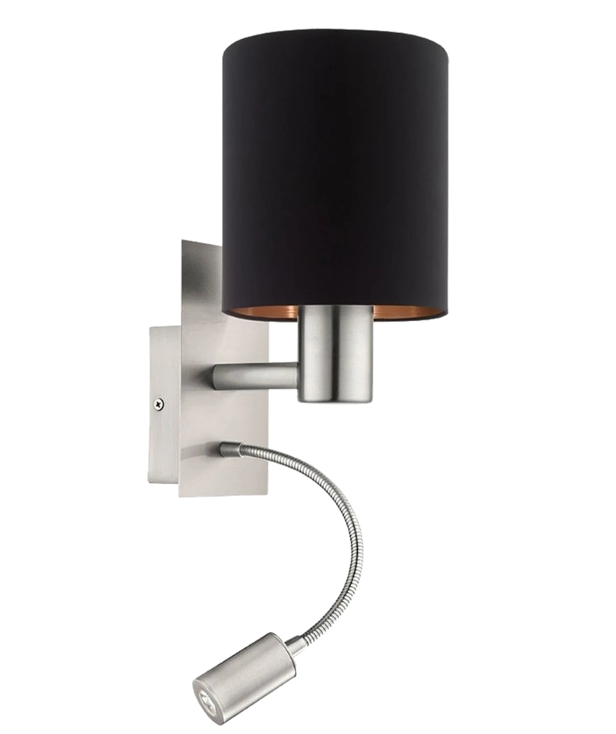Portátil pared gris c/LED lectura Ø15 PASTERI