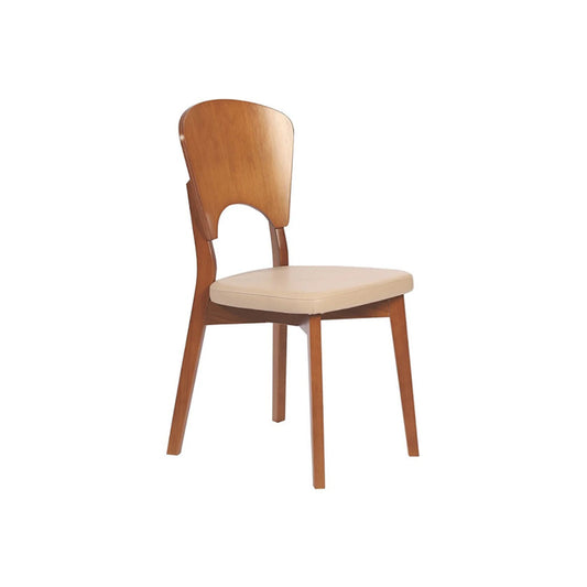 Silla de madera con tapizado almendra "Oslo"